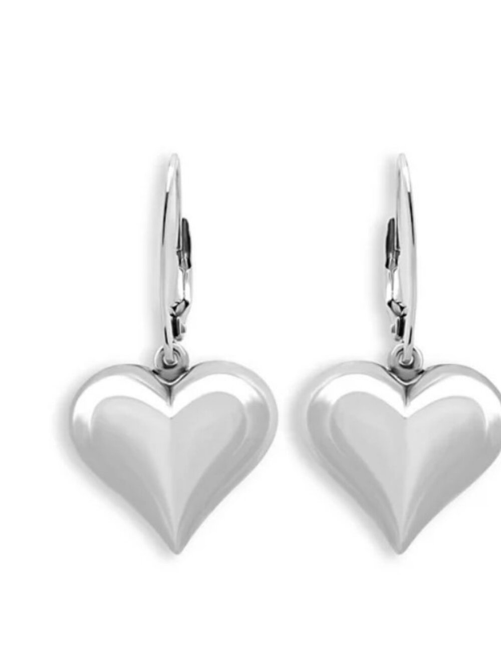 Aqua Heart Drop Earrings in Sterling Silver - Exclusive